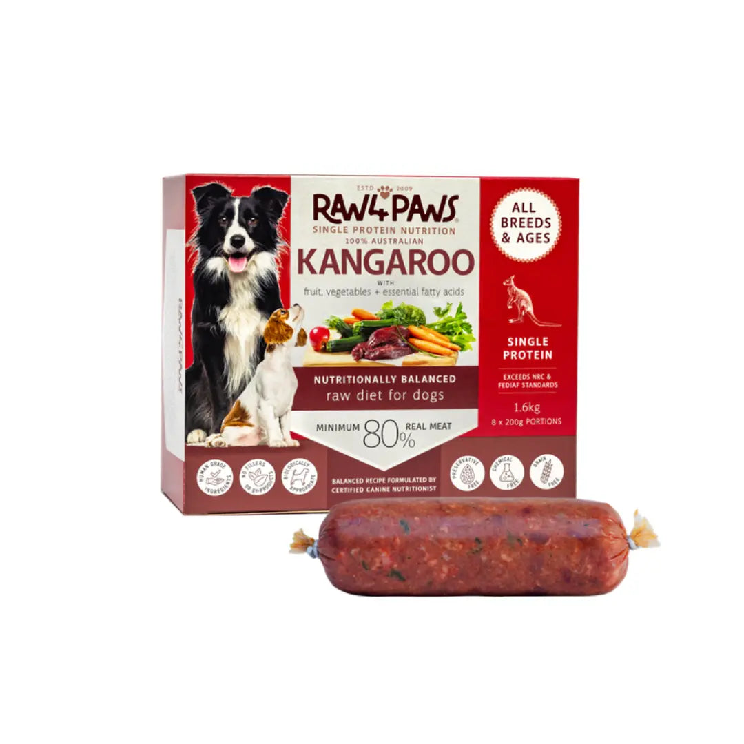 Raw4Paws Raw kangaroo dog food rolls