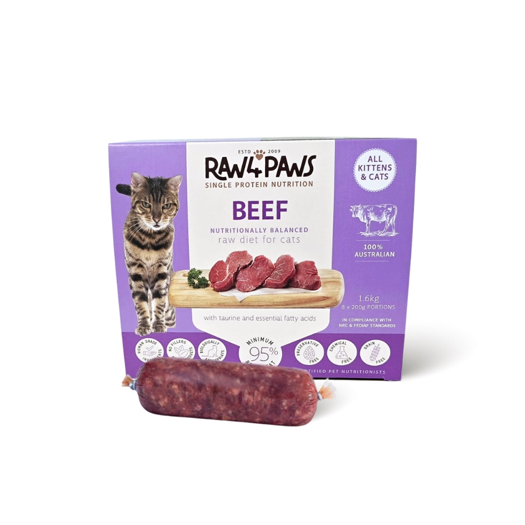 Raw4Paws Beef for Cats Rolls (8x200g)
