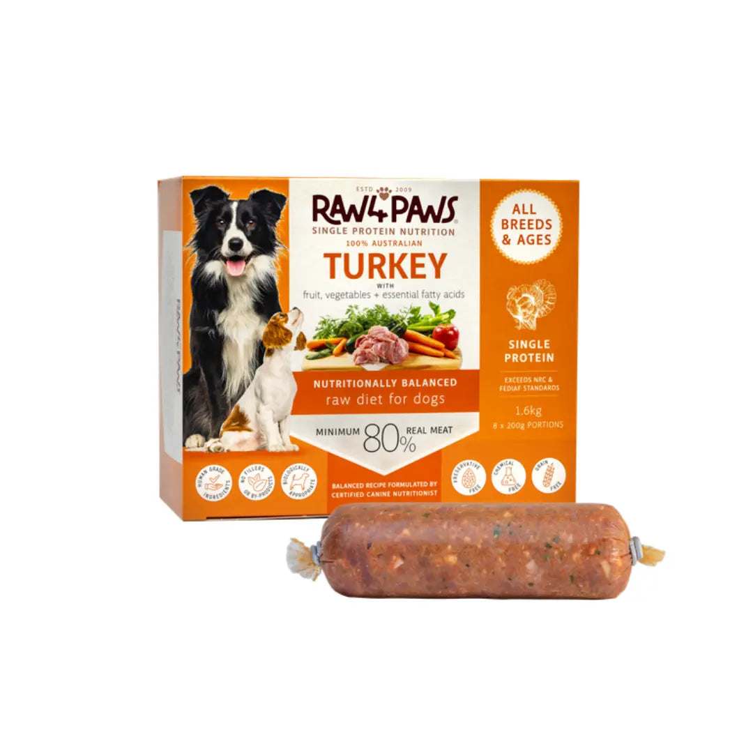 Raw4Paws Raw turkey dog food rolls